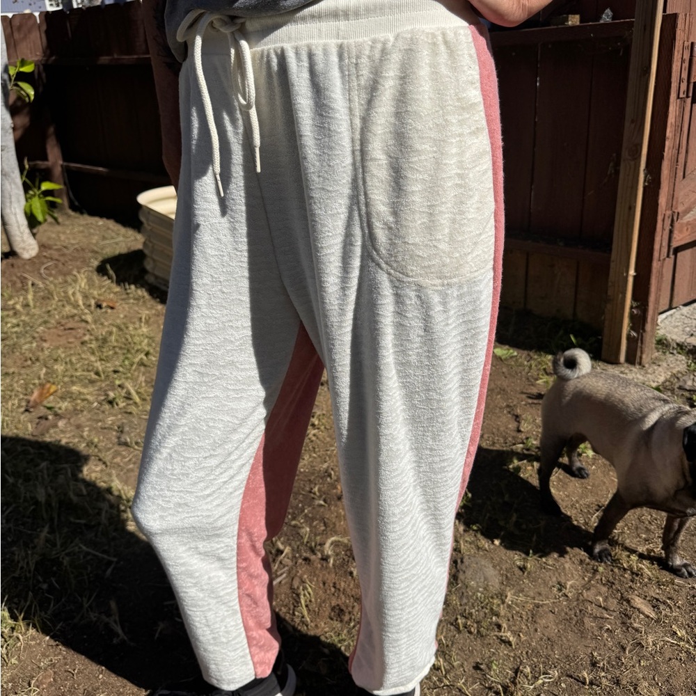 L*Space Cream and Pink Joggers